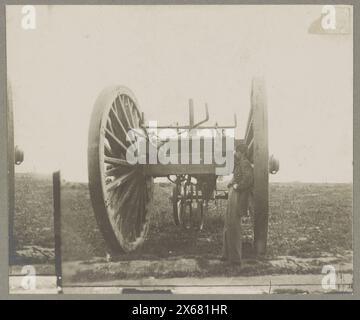 Ein Schleuderwagen, der zur Entfernung der gefangenen Artillerie verwendet wurde, Fort Darling, Drewry's Bluff, James River, Virginia April 1865, Bürgerkriegsfotos 1861-1865 Stockfoto