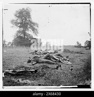 Gettysburg, Pennsylvania. Confederate Dead versammelte sich zum Begräbnis, 5. Juli 1863, Civil war Photos 1861-1865 Stockfoto