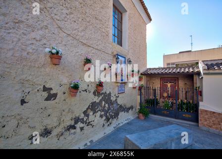 Santuario de la Virgen de Monserrate, Hermanidad, Hausfassade, Kirche, Altstadt, Architektur, Orihuela, Autonomie Valencia, Spanien, Stockfoto