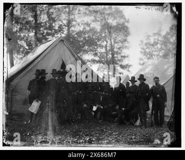 Warrenton, Virginia. General Ambrose E. Burnside and Staff, Civil war Photos 1861-1865 Stockfoto