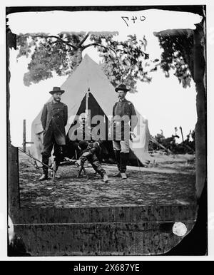 Warrenton, Virginia. General Ambrose E. Burnside und Stabsoffiziere, Bürgerkriegsfotos 1861-1865 Stockfoto