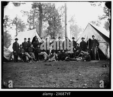 Culpeper, Virginia. Offiziere der 80. New Yorker Infanterie ('Ulster Guard'). '20. Regiment State Militia Infantry'), Fotografien des Bürgerkriegs 1861-1865 Stockfoto