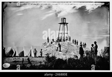 Morris Island (Umgebung), South Carolina. Ruinen des Leuchtturms von Charleston, Fotos des Bürgerkriegs 1861-1865 Stockfoto