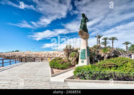 El Hombre del Mar, Statue, Paseo Maritimo Juan Aparicio, Playa del Cura, Kunstwerk, Denkmal, Torrevieja, Alicante, Valencianische Gemeinschaft, Spanien, Stockfoto