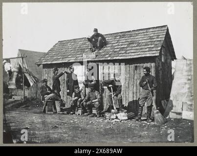 'Pine Cottage', Bürgerkriegssoldaten Winterquartier, Bürgerkriegsfotos 1861-1865 Stockfoto
