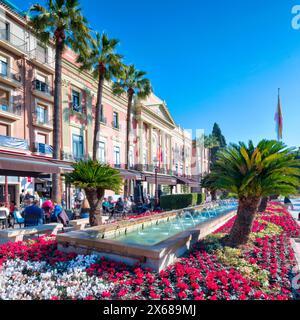 Rathaus, Plaza de la Glorieta, Blumenschmuck, Hausfassaden, Altstadt, Architektur, Stadtbesichtigung, Murcia, autonome Region Murcia, Spanien, Stockfoto