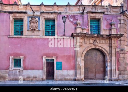 Palacio Episcopal, Plaza Cardenal Belluga, Hausfassade, Altstadt, Architektur, Stadtbesichtigung, Murcia, autonome Region Murcia, Spanien, Stockfoto