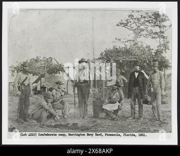 Confederate Camp, Warrington Navy Yard, Pensacola, Florida, 1861, Bürgerkriegsfotos 1861-1865 Stockfoto