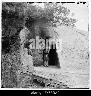 Yorktown, Virginia. Cornwallis-Höhle. Als Pudermagazin von den Konföderierten verwendet, nahm der Bürgerkrieg 1861-1865 auf Stockfoto