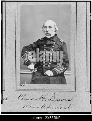 Kas. H. Davis, Konteradmiral, Dreiviertelformat, sitzend, leicht nach links gerichtet, . Civil War Photograph Collection., Nr. 5545. Davis, Charles Henry,--1807-1877--Militärdienst. , Vereinigte Staaten--Geschichte--Bürgerkrieg, 1861-1865--Militärangehörige--Gewerkschaft. Stockfoto