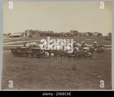 Wagon Train of U.S. Military Telegraph Corps, Richmond, Virginia, April 1865, Bürgerkriegsfotos 1861-1865 Stockfoto