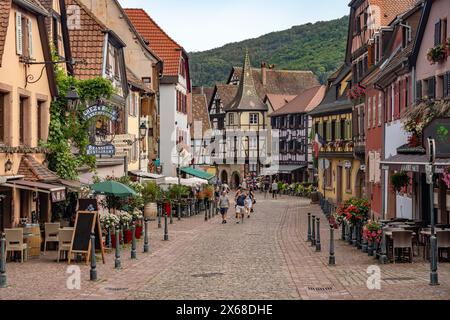 Die historische Altstadt von Kaysersberg, Elsass, Frankreich Stockfoto