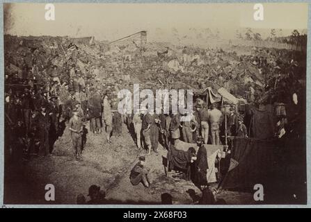 Andersonville Prison, Ga, 17. August 1864. Verpflegung, Blick vom Haupttor, Bürgerkriegsfotos 1861-1865 Stockfoto