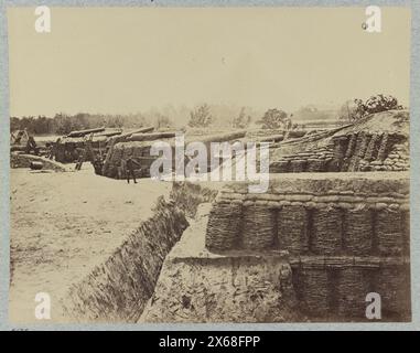 Belagerung von Yorktown. Bundesbatterie Nr. 1, Bürgerkriegsfotos 1861-1865 Stockfoto