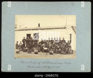 Trommelkorps des 10. Veteran Reserve Corps, Washington, D.C., April 1865, Bürgerkriegsfotos 1861-1865 Stockfoto