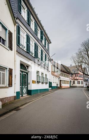 Historisches Stadtzentrum in Oestrich (Rheingau), Hessen, Deutschland Stockfoto