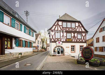 Historisches Stadtzentrum in Oestrich (Rheingau), Hessen, Deutschland Stockfoto