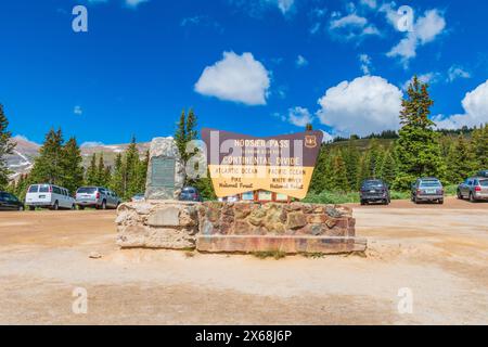 Der Hoosier Pass mit einer Höhe von 539 Metern ist ein hoher Bergpass in den Rocky Mountains in Colorado. Der Pass befindet sich auf der Kontinentalscheide im Norden Stockfoto