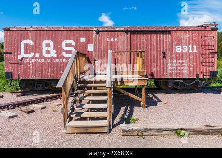 Blick vom Boreas Passstrasse in Colorado. Die Denver, South Park und Pacific Narrow Gauge Railroad diente einst diese Gegend. Stockfoto