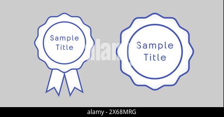 Satz von Rosettensymbolen. Diploma Seal Design. Dokumentelement. Beispielausweis. Konturdiagramm. Konzept des Zertifikatlogos. Vorlage für Symbole für Auszeichnungen. Stock Vektor