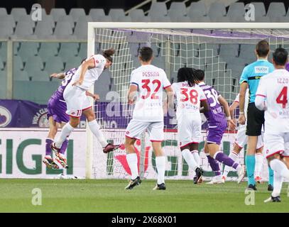 Florenz, Italien. Mai 2024. Das Tor von 0-1 von Monzas Milan Djuric während des Fußballspiels der Serie A zwischen Fiorentina und Monza im Artemio Franchi-Stadion, Mitte Italiens - Montag, 13. Juni 2024. Sport - Fußball (Foto: Marco Bucco/La Presse) Credit: LaPresse/Alamy Live News Stockfoto