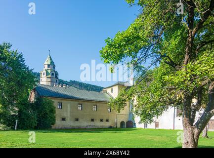 Halle in Tirol, Schloss Hasegg, Hofratsgarten in der Region Hall-Wattens, Tirol, Österreich Stockfoto