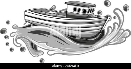 Monochrome Schiff Boot Yacht Transport Icon Vektor Illustration Logo Vorlage Stock Vektor