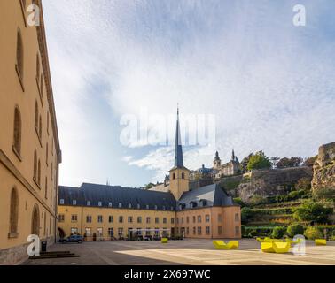 Luxemburg-Stadt (Luxemburg, Letzebuerg), Kloster Neimenster (Abtei Neimenster, Abbaye de Neimenster, Abtei Neumünster, Kloster Neumünster) in Luxemburg Stockfoto