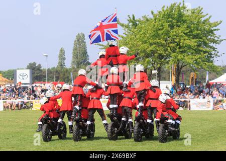 11. Mai 2024 das Imps-Motorradausstellungsteam trat auf der Nottinghamshire County Show vor Stockfoto