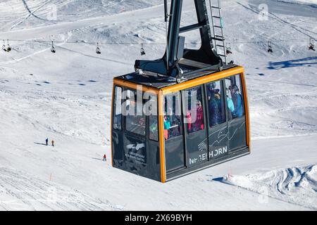 Nebelhornbahn von der Gipfelstation (2224 m) bis zur Station Höfatsblick, Oberstdorf, Allgäu, Schwaben, Bayern, Deutschland Stockfoto