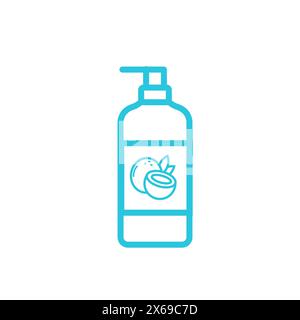 Ätherische Zen-Kokosmassage, Aromatherapie-Behandlungsöl Icon. Isoliert auf weißem Hintergrund. Aus blauer Symbolgruppe. Stock Vektor