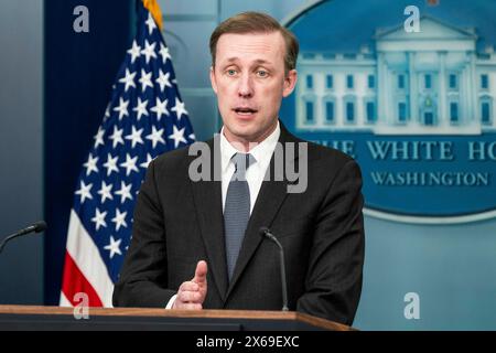 Washington, District of Columbia, USA. Mai 2024. Nationaler Sicherheitsberater JAKE SULLIVAN spricht bei einer Pressekonferenz im Pressebriefing-Raum des Weißen Hauses im Weißen Haus in Washington, D.C. (Kreditbild: © Michael Brochstein/ZUMA Press Wire) NUR REDAKTIONELLE VERWENDUNG! Nicht für kommerzielle ZWECKE! Stockfoto