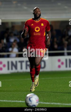 Bergamo, Italien. Mai 2024. Italien, Bergamo, 12. Mai 2024: Romelu Lukaku (AS Roma) drückt in der zweiten Halbzeit auf dem vorderen Platz während des Fußballspiels Atalanta BC vs AS Roma, Tag 36 Serie A Tim 2023-2024 Gewiss Stadium. Atalanta BC vs AS Roma, Lega Calcio Serie A 2023/2024 Day 36 im Gewiss Stadium (Bild: © Fabrizio Andrea Bertani/Pacific Press via ZUMA Press Wire) NUR ZUR REDAKTIONELLEN VERWENDUNG! Nicht für kommerzielle ZWECKE! Stockfoto