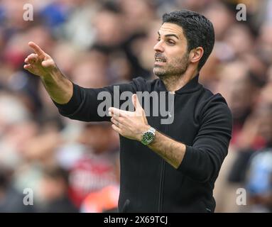 London, Großbritannien. Mai 2024 - Arsenal gegen AFC Bournemouth - Premier League - Emirates Stadium. Arsenal Manager Mikel Arteta. Bildnachweis: Mark Pain / Alamy Live News Stockfoto