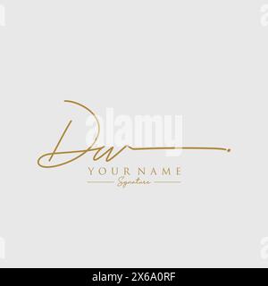 DW-Signatur-Logo-Vorlage Stock Vektor