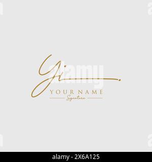 Vorlage für GI-Signature-Logo Stock Vektor