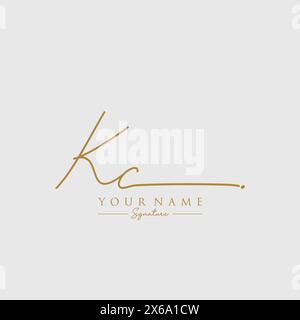 KC-Signatur-Logo-Vorlage Stock Vektor