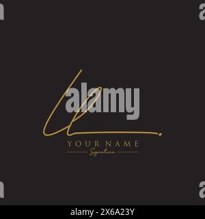 LL-Signatur-Logo-Vorlage Stock Vektor