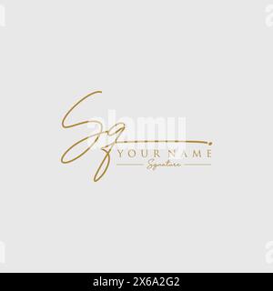 SQ-Signatur-Logo-Vorlage Stock Vektor