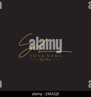 SD-Signatur-Logo-Vorlage Stock Vektor