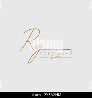 Vorlage für RY-Signature-Logo Stock Vektor