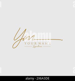 YM-Signatur-Logo-Vorlage Stock Vektor