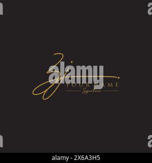 ZJ-Signatur-Logo-Vorlage Stock Vektor