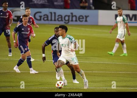 Frisco, Usa. Mai 2024. Sebastian Driussi #10 kontrolliert den Ball während des MLS-Spiels zwischen dem FC Dallas und Austin FC im Toyota Stadium. Endstand Dallas 2 Austin 1. Quelle: SIPA USA/Alamy Live News Stockfoto