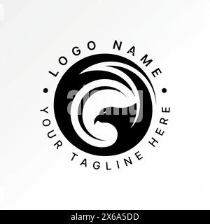 Logo Design Grafikkonzept Kreativ Premium Vektor Stock abstrakt einzigartiger Adler Tierkopf Falke phoenix Swoosh Kreis. Im Zusammenhang mit der Tierwelt von Sportvögeln Stock Vektor