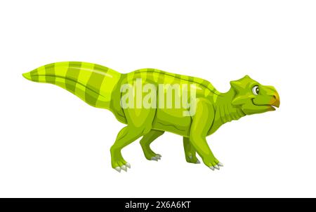 Cartoon Dinosaurier oder Dino Charakter, Bagaceratops für Kinder Jurassic Spielzeug, Vektor ausgestorbene Tiersammlung. Bagaceratops Dinosaurier mit lustigem süßen Gesicht für Kinder Dino oder Cartoon Archäologiespiel Stock Vektor