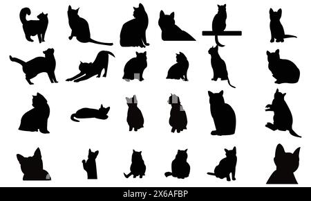 Cat Vector And Silhouette Design Kollektion. Stock Vektor