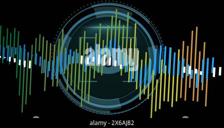 Bild der Datenverarbeitung gegen Cyber Security Textbanner und Auge Netzhautscanner Stockfoto