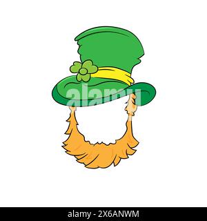 St. Patricks Day Symbol auf weißem Hintergrund, Illustration Stockfoto