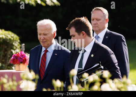 Washington, USA. Mai 2024. US-Präsident Joe Biden (L) ist am 13. Mai 2024 im Weißen Haus in Washington, DC, USA, abgebildet. US-Präsident Joe Biden unterzeichnete am Montag ein Gesetz, das die Einfuhr von unbestrahltem niedrig angereichertem Uran aus Russland verbietet. Quelle: Aaron Schwartz/Xinhua/Alamy Live News Stockfoto